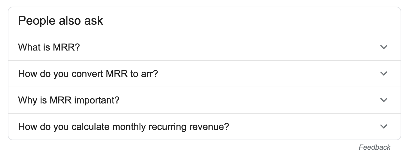 Google questions about MRR.