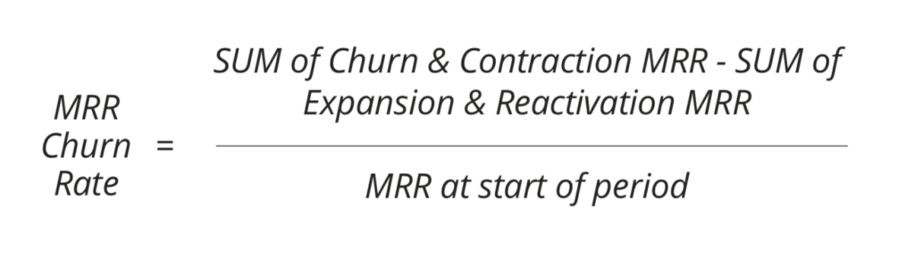 MRR churn rate formula