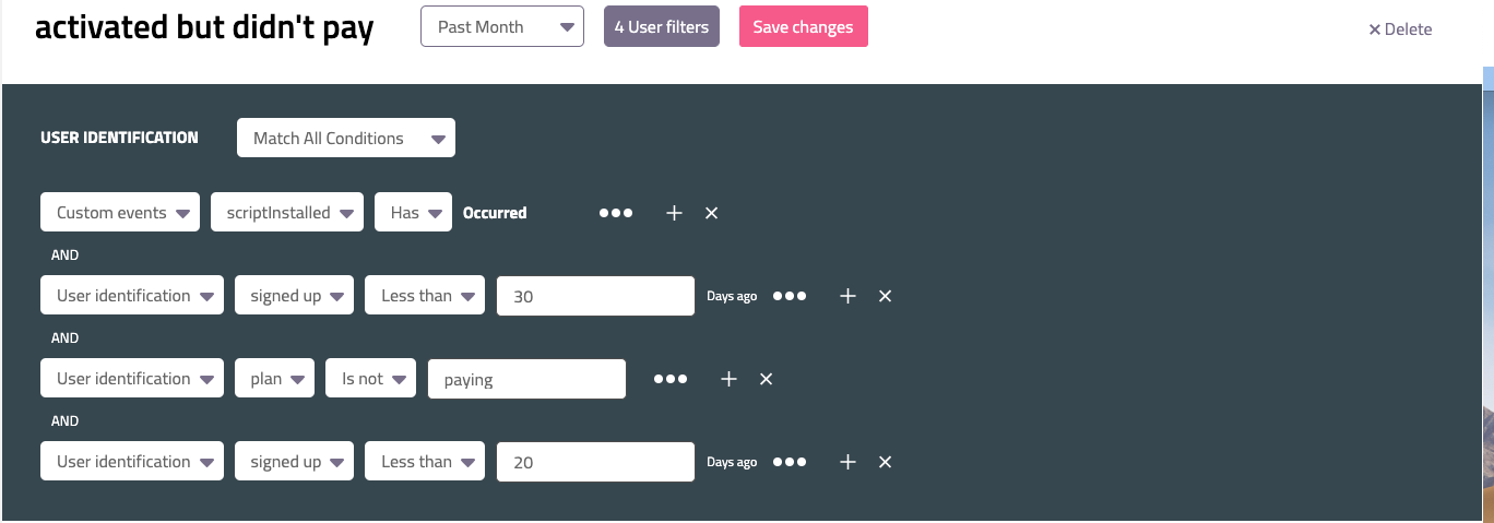 This analysis allows Userpilot to focus on those leads who are most likely to convert