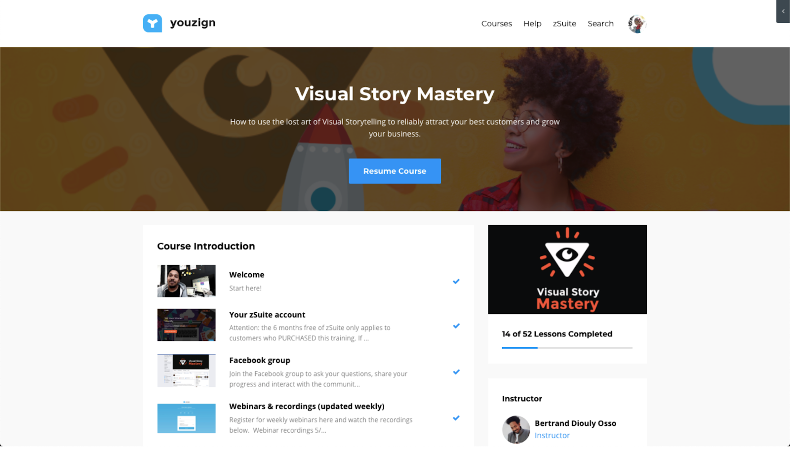 Visual Story Mastery homepage